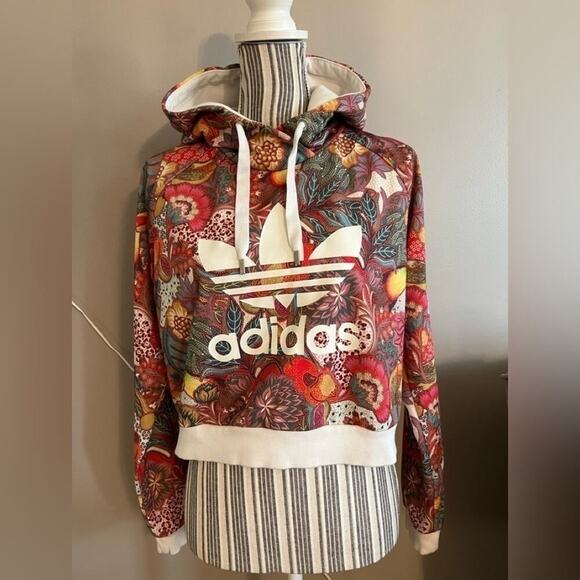 adidas Tops - ADIDAS WOMENS “CROPPED” HOODIE SIZE M WORN ONCE